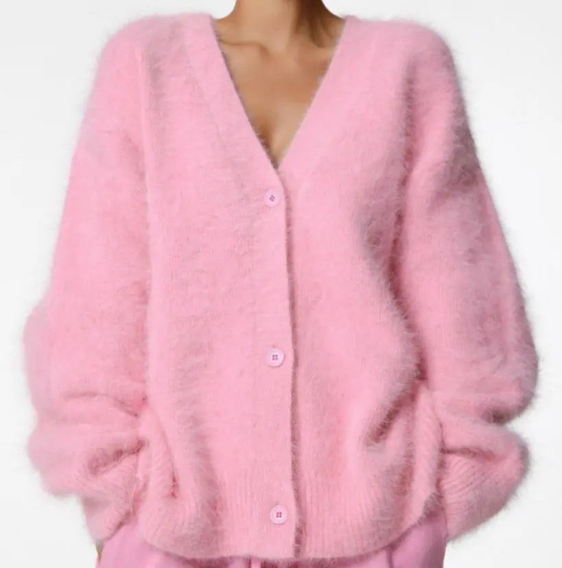 Élina | Cardigan V-Long pour une Élégance Décontractée Automne-Hiver LunaryaParis