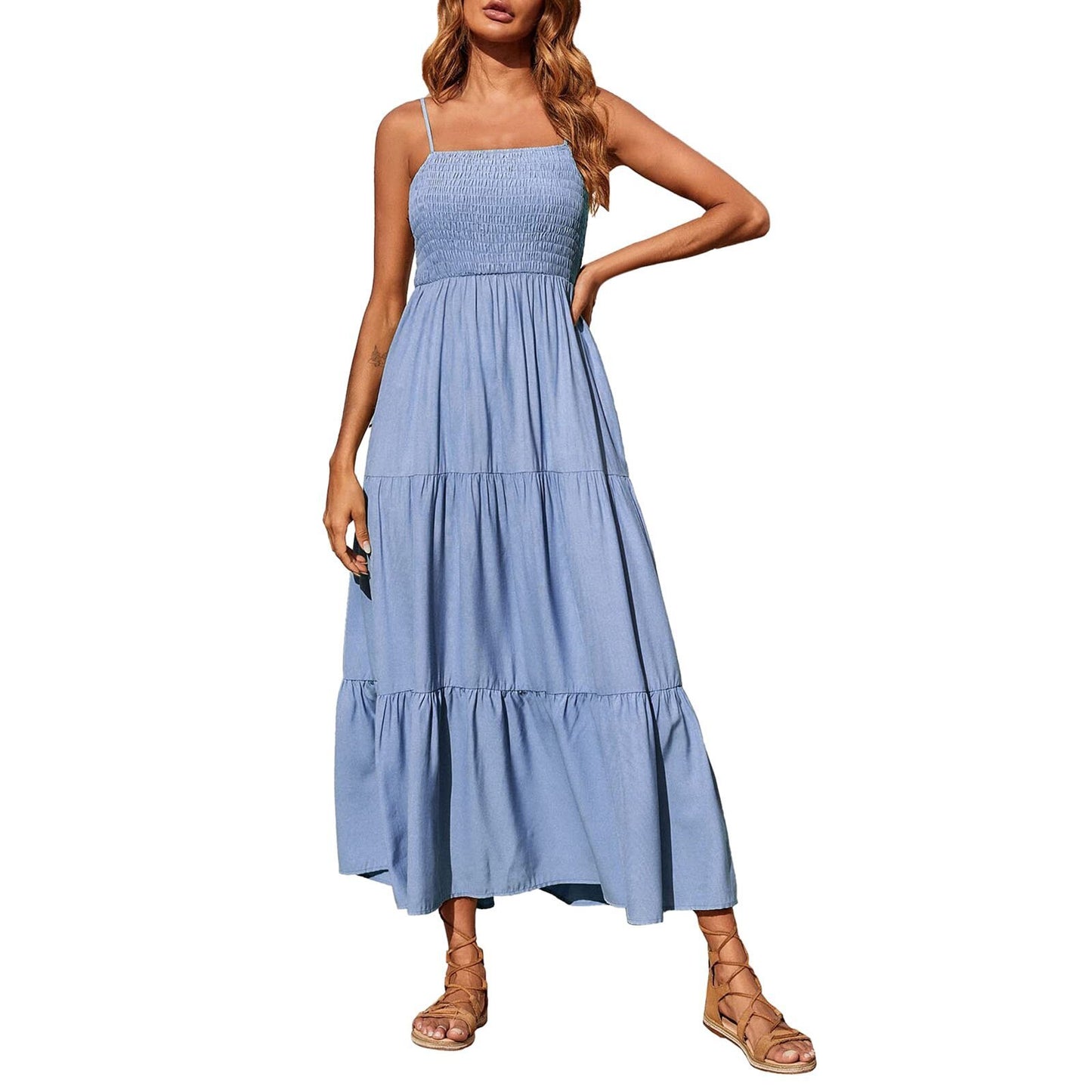 Éclat d’Été | Robe Chiffon à Imprimé Floral & Coupe Évasée