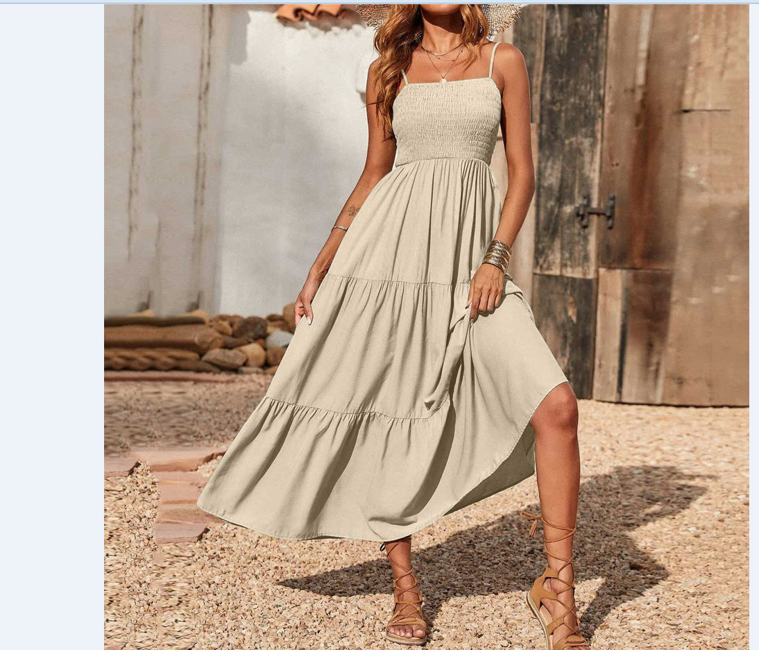Éclat d’Été | Robe Chiffon à Imprimé Floral & Coupe Évasée