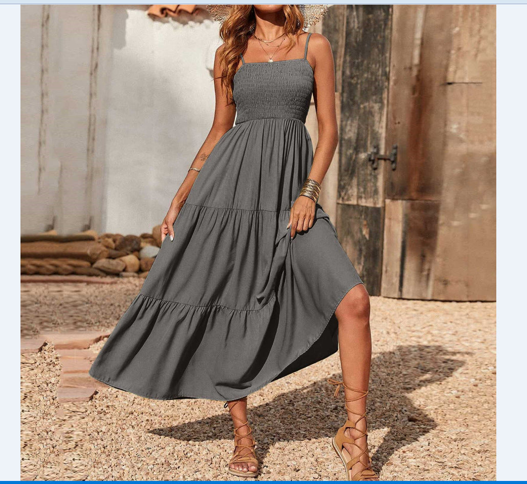 Éclat d’Été | Robe Chiffon à Imprimé Floral & Coupe Évasée