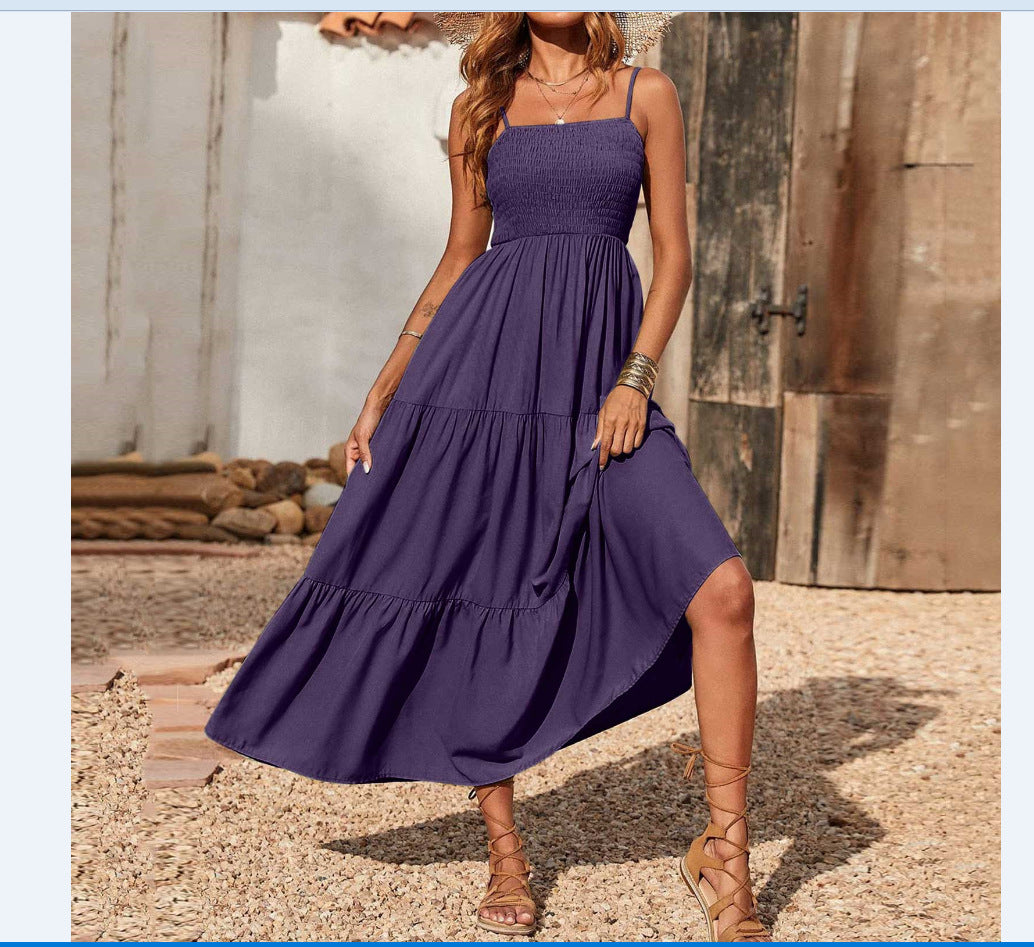 Éclat d’Été | Robe Chiffon à Imprimé Floral & Coupe Évasée