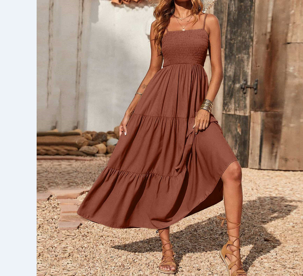 Éclat d’Été | Robe Chiffon à Imprimé Floral & Coupe Évasée