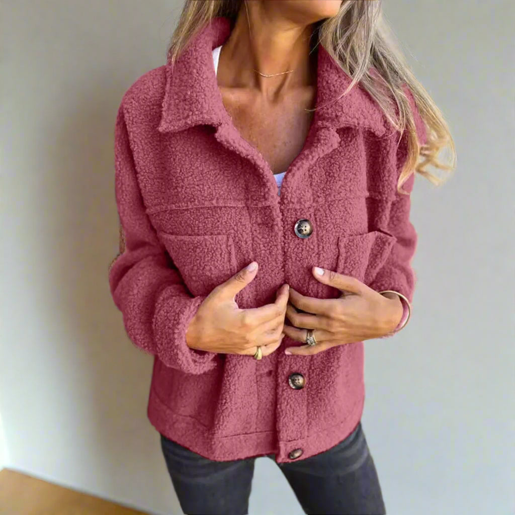 Adèle | Veste en Tissu Sherpa à Col à Revers pour Élégance et Chaleur LunaryaParis