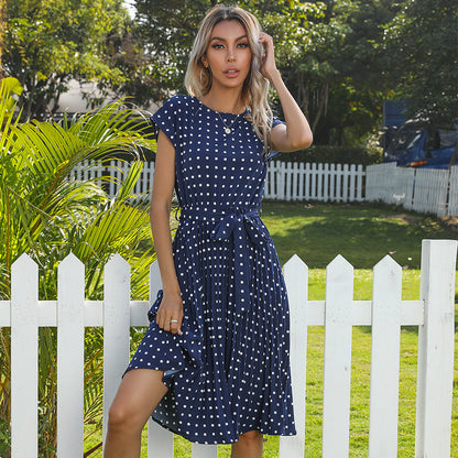 Dottie Chic Collection | Robe Midi à Pois – Élégance Été & Taille Haute Affinante