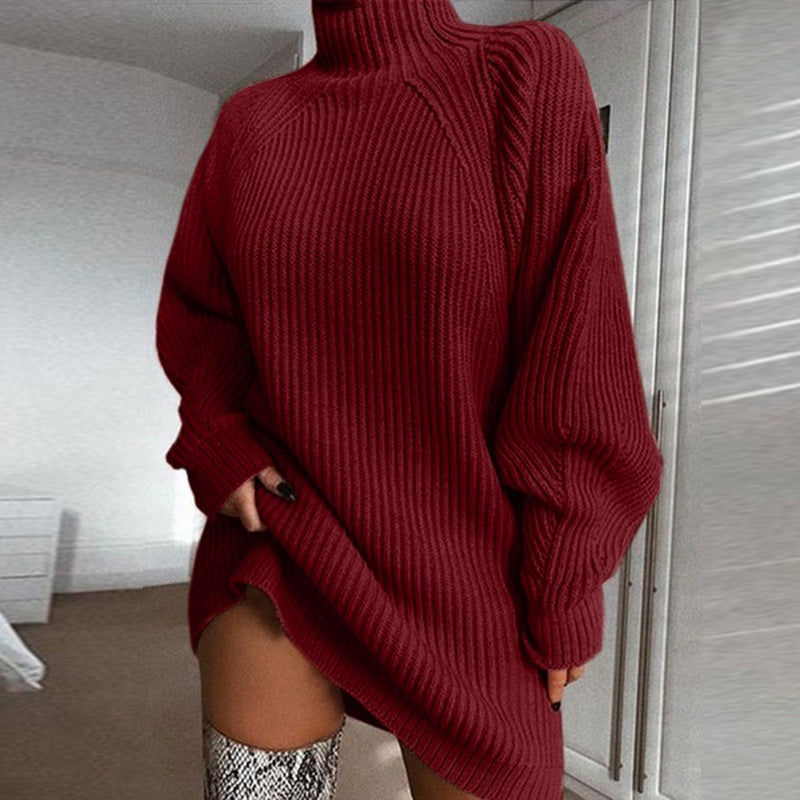 Élise | Robe-Pull Longue Col Roulé pour un Hiver Confortable et Stylé LunaryaParis