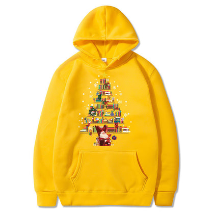 Printed Pocket Hooded Long Sleeve Sweatshirt For Men And Women