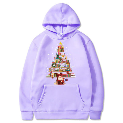 Printed Pocket Hooded Long Sleeve Sweatshirt For Men And Women