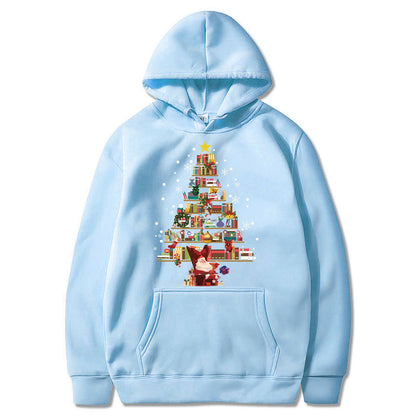 Printed Pocket Hooded Long Sleeve Sweatshirt For Men And Women