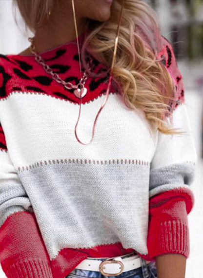 Motif léopard tendance sur pull confortable