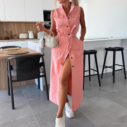 RIMA™ | Robe sculptée en denim : élégance fluide pour journée et soirée